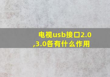 电视usb接口2.0 ,3.0各有什么作用